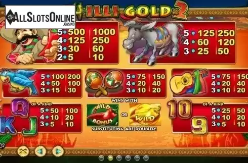 Paytable 2. Stellar Jackpots with Chilli Gold x2 from Lightning Box