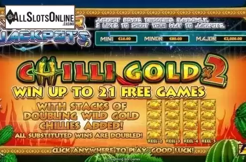Intro screen. Stellar Jackpots with Chilli Gold x2 from Lightning Box
