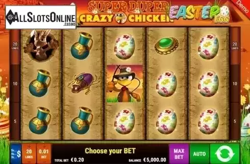 Win Screen 1. Super Duper Crazy Chicken Easter Egg from Gamomat