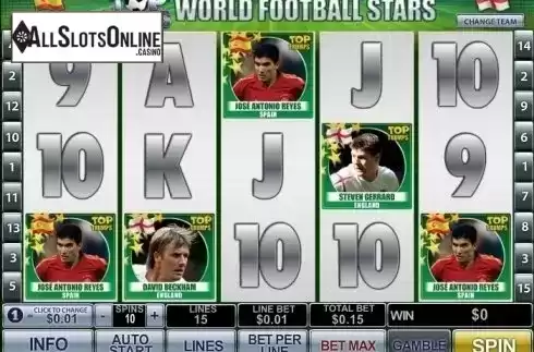 Game Workflow screen. Top Trumps - World Football Stars 2014 from Playtech