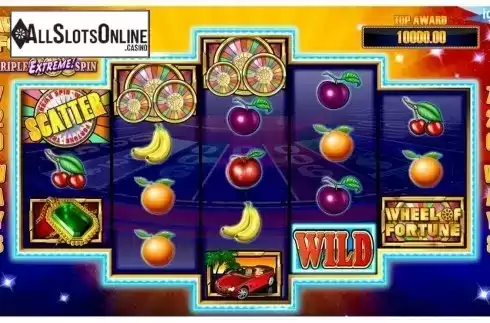 Paytable. Wheel of Fortune Triple Extreme Spin from IGT