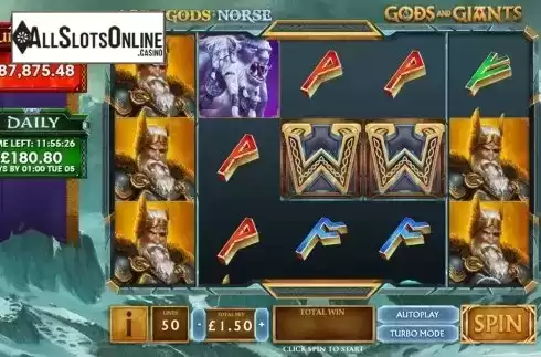 Reel Screen. Age of the Gods Norse Gods and Giants from Playtech Origins