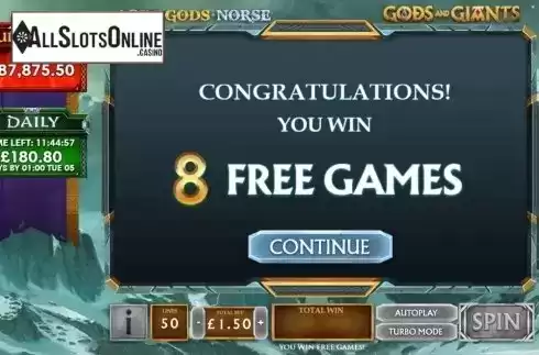 Free Spins Win. Age of the Gods Norse Gods and Giants from Playtech Origins