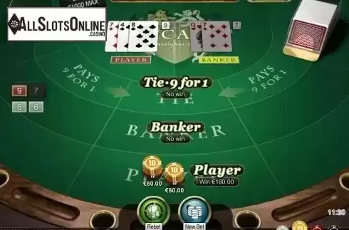 Game Screen. Baccarat Professional Series High Limit from NetEnt