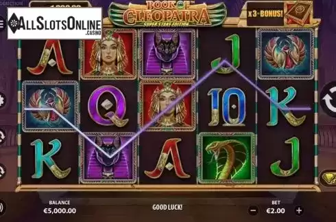 Win Screen. Book of Cleopatra Super Stake Edition from StakeLogic