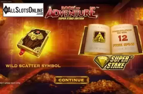 Free Spins 1. Book of Adventure Super Stake Edition from StakeLogic