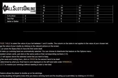 Game Rules screen 2