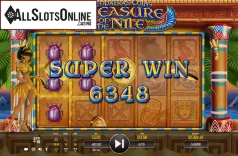 Win Screen. Cleopatra's Coins Treasure of the Nile from Rival Gaming