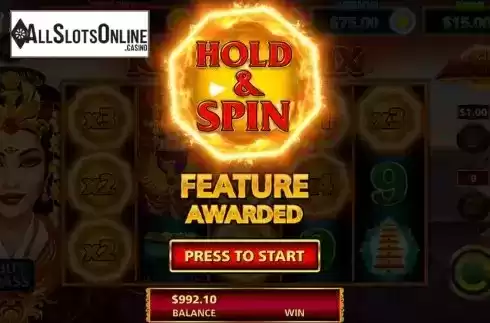 Hold & Spin feature screen