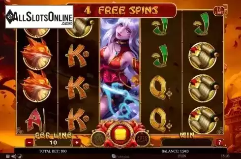Free spins game screen