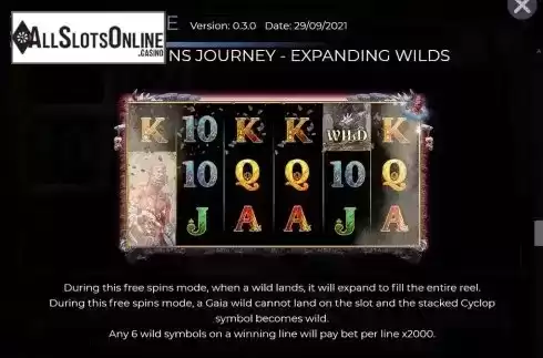 FS journey feature with expanding wild screen