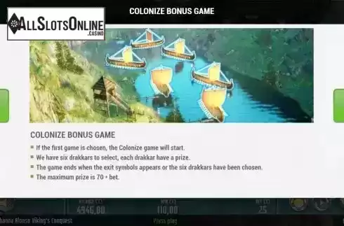 Bonus game screen