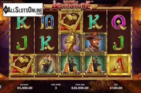 Free Spins 3. Book of Adventure Super Stake Edition from StakeLogic