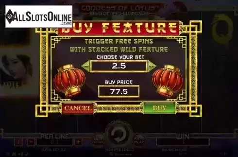 Buy feature screen