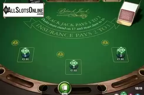 Game Screen. Blackjack Professional Series Low Limit from NetEnt