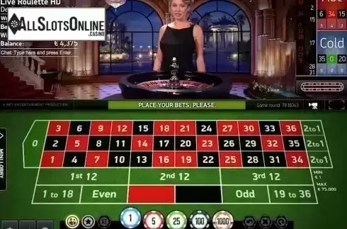 Game Screen. European VIP Roulette Live Casino (NetEnt) from NetEnt