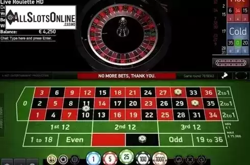 Game Screen. European VIP Roulette Live Casino (NetEnt) from NetEnt