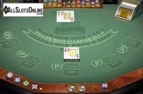 Game Screen. Perfect Pairs European Blackjack Gold MH from Microgaming