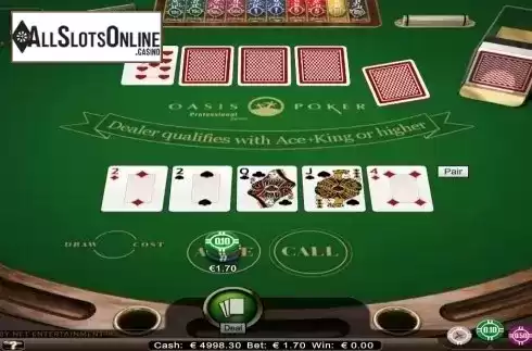Game Screen. Oasis Poker Professional Series Low Limit from NetEnt