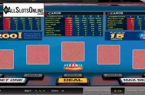 Game Screen. Pyramid Poker Bonus Deluxe (Nucleus Gaming) from Nucleus Gaming