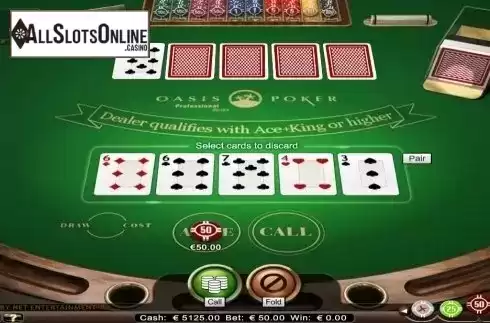 Game Screen. Oasis Poker Professional Series High Limit from NetEnt