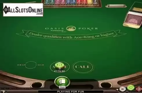 Game Screen. Oasis Poker Professional Series High Limit from NetEnt
