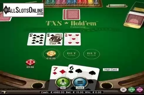Game Screen. Texas Holdem Professional Series Low Limit from NetEnt