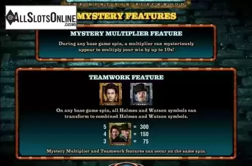 Paytable 2. Sherlock Holmes The Hunt for Blackwood Slot from IGT