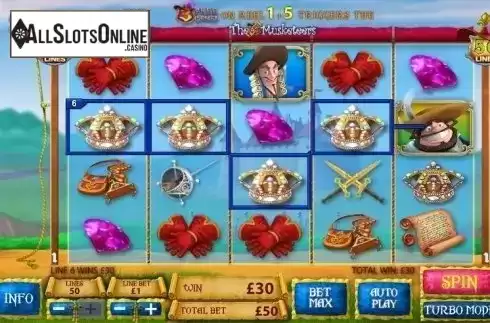 Win Screen . The Three Musketeers and the Queen's Diamond (Playtech) from Playtech