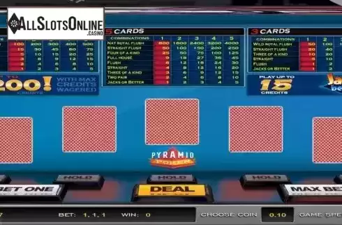 Game Screen. Pyramid Poker Jacks or Better (Nucleus Gaming) from Nucleus Gaming