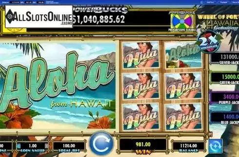 Win Screen 2. Wheel of Fortune Hawaiian Getaway Powerbucks from IGT