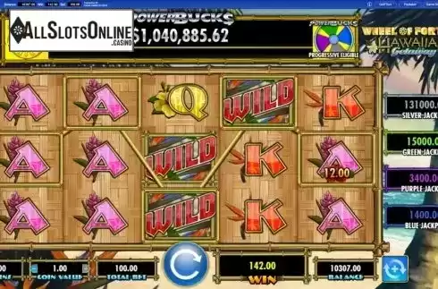Win Screen 4. Wheel of Fortune Hawaiian Getaway Powerbucks from IGT