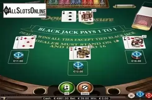 Game Screen. Double Exposure Blackjack Professional Series from NetEnt