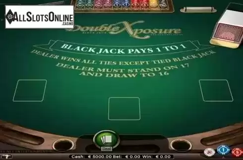 Game Screen. Double Exposure Blackjack Professional Series from NetEnt