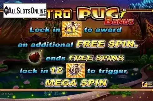 Free spins intro screen. Astro Pug from Lightning Box
