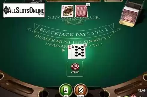 Game Screen. Single Deck Blackjack Professional Series High Limit from NetEnt