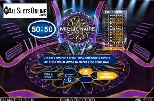 gamble 2. Who Wants To Be A Millionaire Megaways from Big Time Gaming