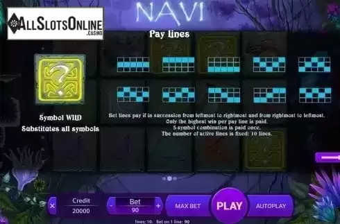 Paytable 2. Navi from X Play