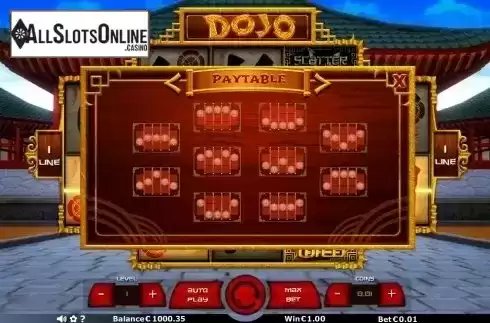 Paytable 4. Dojo from Join Games