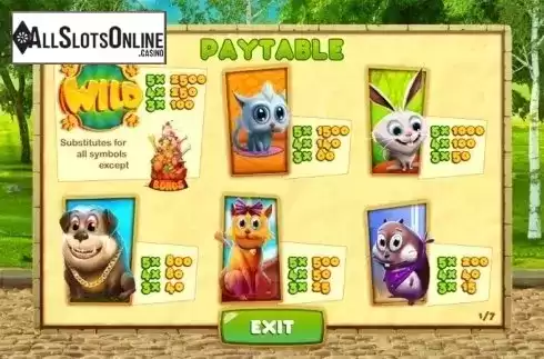 Paytable 1. Pets (Pariplay) from Pariplay