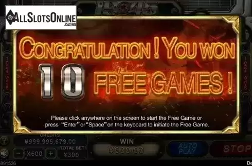 Free Spins Start Screen. 1945 from CQ9Gaming