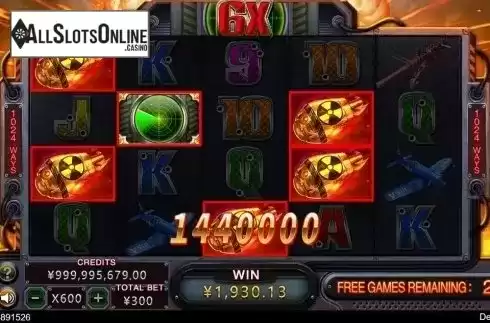 Free Spins Win Screen. 1945 from CQ9Gaming