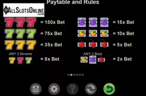 Paytable 3. OYeah! from Concept Gaming