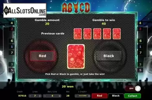 Gamble screen. AB-CD from Five Men Games
