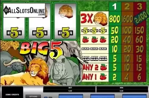 Screen2. Big 5 from Microgaming