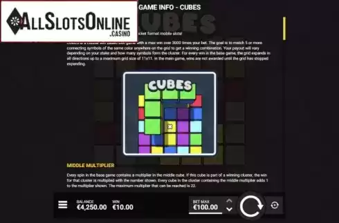 Info. Cubes from Hacksaw Gaming