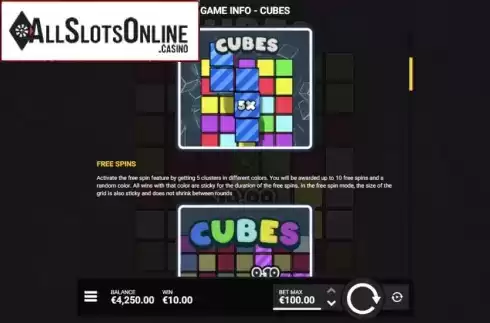 Info 2. Cubes from Hacksaw Gaming