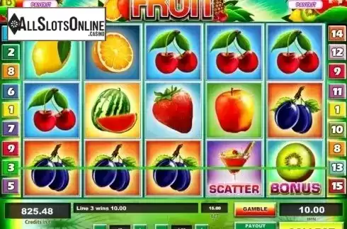 Win screen. Fruit from Tom Horn Gaming