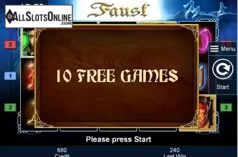 Free Spins. Faust from Greentube