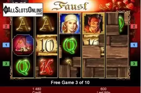 Free Spins screen 1. Faust from Greentube